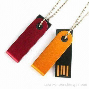 Keychain USB Flash Drives with 256MB to 16GB Capacity, Support Hot-swap, Plug-and-play Functions